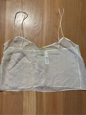 Skims Silk Sheer White Mesh Cami Top